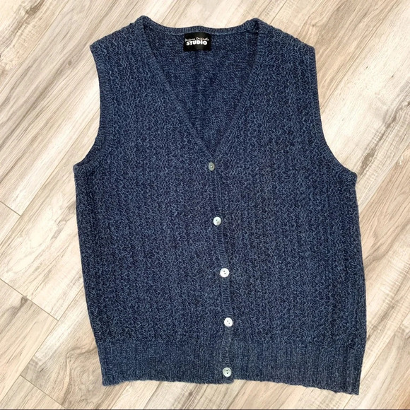 Vintage Designers Originals Studio Button Front Knit Sweater Vest - Picture 1 of 7